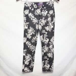OLD NAVY | 🌸 Gray & White Floral Print Rockstar Jeggings Crop Ankle Jeans Pants